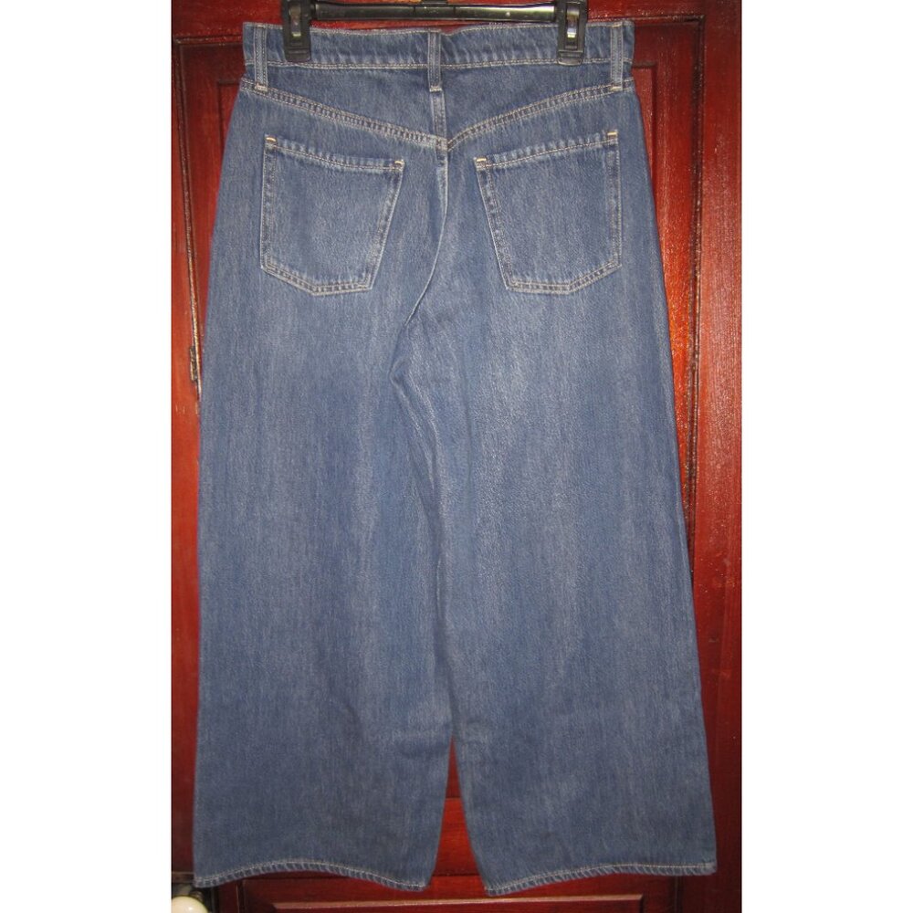 Old Navy New Size 6 Petite Baggy Wide Leg Blue Jeans Drapey Denim High Rise Soft - Picture 2 of 3
